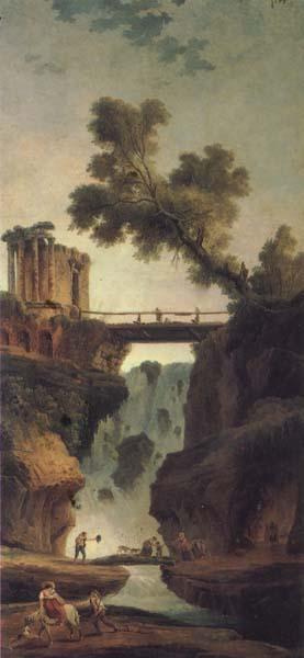 ROBERT, Hubert Landscape with Waterfall